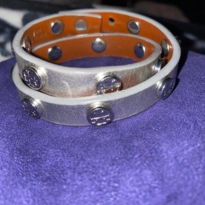 Tory Burch Double Wrap Leather Bracelet